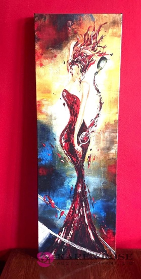 48 x 16 painting Temptress Tempranillo by Leanne Laine