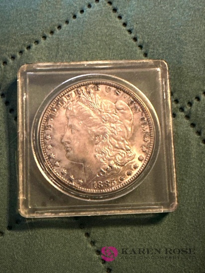 1885 Morgan silver dollar