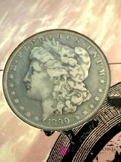 1890 Morgan silver dollar