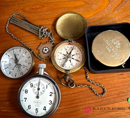 vintage compass stopwatch portable Ashtray