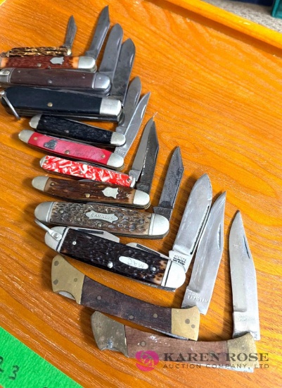 12 assorted pocket knives used