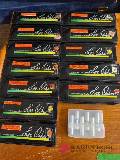 12 Lee OSKAR Harmonicas different keys