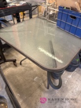 Glass Top Patio Table with 4 Chairs
