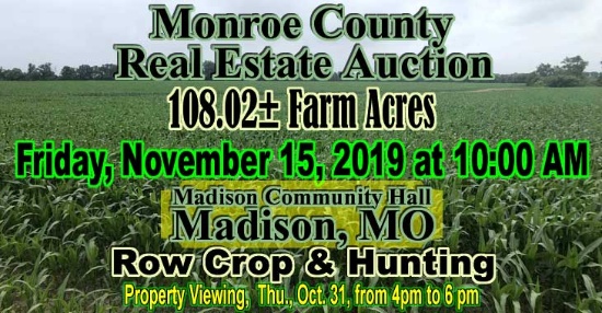 Monroe County Real Estate Auction, Madison, MO.
