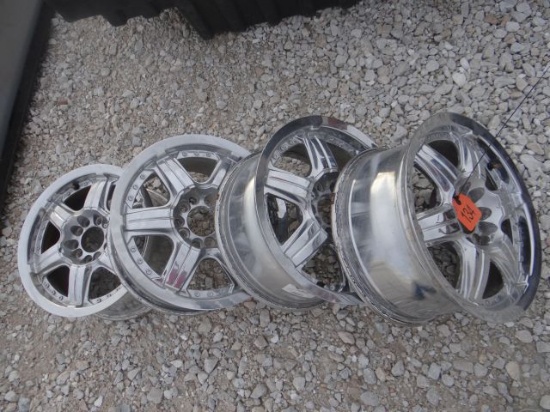 Set of 4 aftermarket 15" uni-lug chrome wheels
