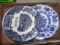Box of China Flow Blue Decorator Plates