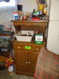 Wooden Cabinet & Contents