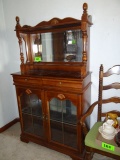Pine Claw Foot Cabinet w/ Beveled Edge Backglass