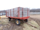 Heider Wooden Barge Wagon with Hoist