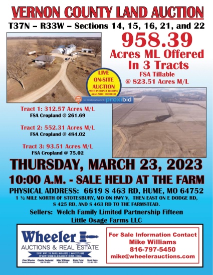 Vernon Co Land Auction-Welch Family