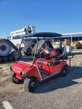 CLUB CAR GOLF CAR RED AND BLACK