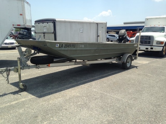 2012 SOUTHFORK ALUMINUM BOAT, MOTOR, TRAILER