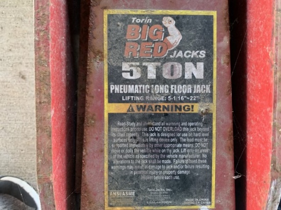 5 ton floor jack, air/hydraulic, in-op