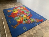 lg floor rug w/US capitals and states, Rm 11 hall