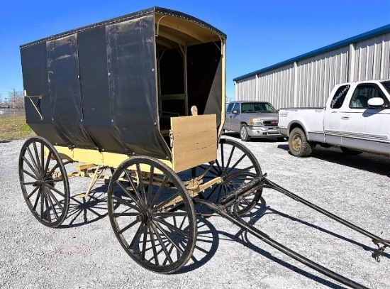 Horse drawn buggy with harness