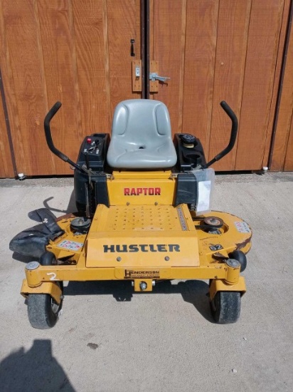 2015 Hustler Raptor SD zero turn mower, 52” cut