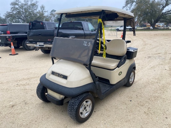 CLUB CAR GOLF CART,  BEIGE, HAS BATTERY CHARGER