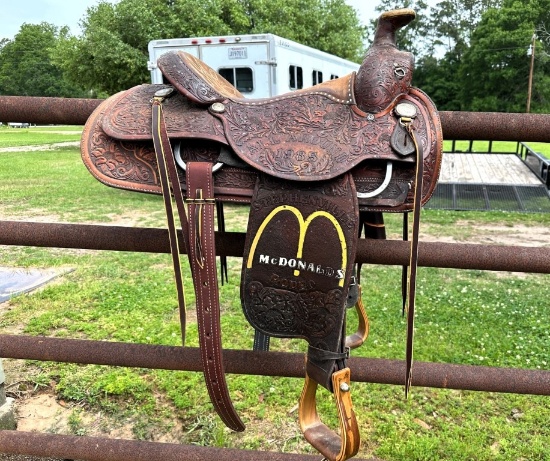 Circle Y trophy saddle won by 3-time World Champ