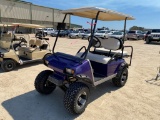 Club Car Golf Car, rear fold down seat, purple