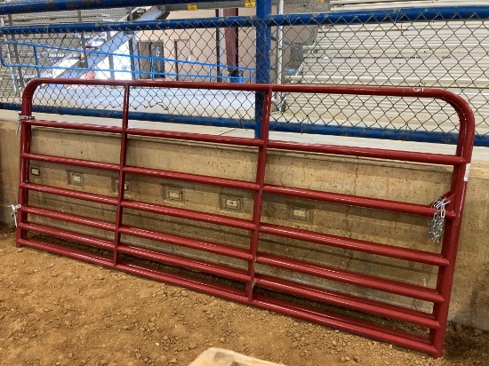 10’ Economy 7 rail gate, red, UNUSED
