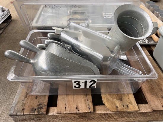 Variety of metal and plastic scoops