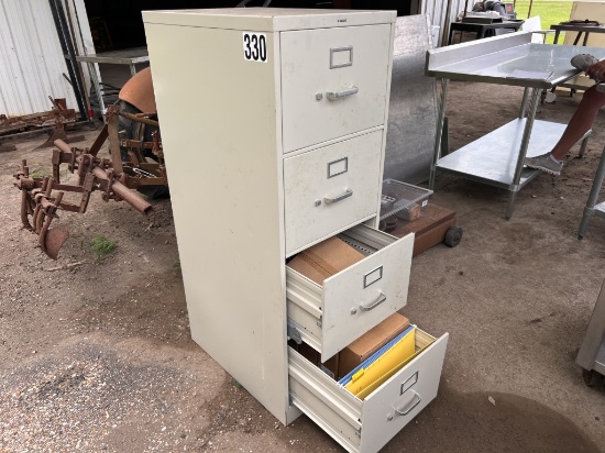 4 drawer filing cabinet with labels
