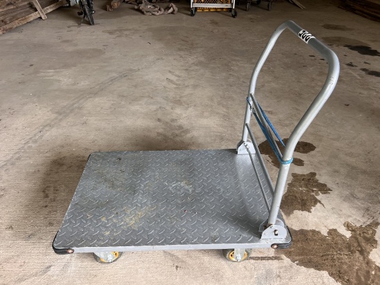 Diamondplate 4 wheel rolling cart with wheels