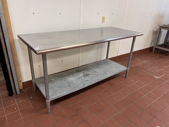 6' stainless prep table with bottom shelf