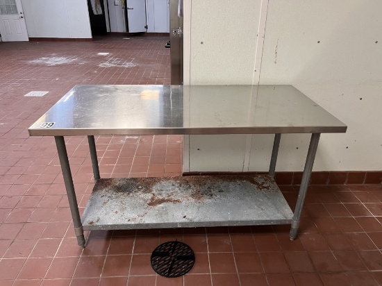 5' stainless prep table with bottom shelf
