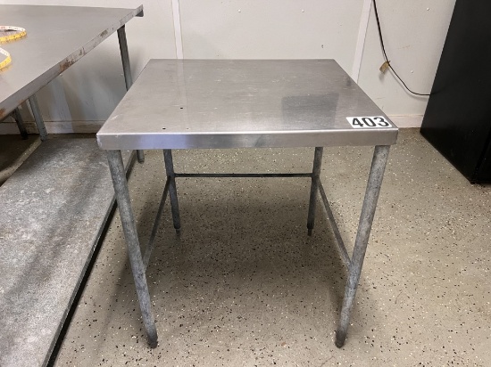 28" x 28" stainless prep table