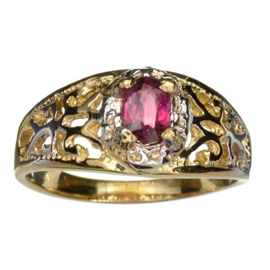 APP: 1k 14 kt. Gold, 0.40CT Oval Cut Ruby Ring
