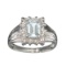 APP: 0.7k Fine Jewelry Designer Sebastian, 0.98CT Aquamarine And White Topaz Sterling Silver Ring