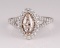 *Fine Jewelry 14 kt. Two Tone Gold, 0.53CT Marquise Cut Diamond And 0.53CT Round Cut Diamond  Ring