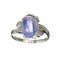Fine Jewelry Designer Sebastian, 3.60CT Cabochon Tanzanite And White Topaz Sterling Silver Ring