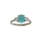 Fine Jewelry Designer Sebastian 2.20CT Cabochon Turquoise and White Topaz Sterling Silver Ring
