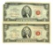 (2) 1963 $2 U.S. Red Seal Notes