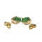 Designer Sebastian 14KT Gold Rectangular Cut Emerald and 0.05CT Round Brilliant Cut Diamond Earrings