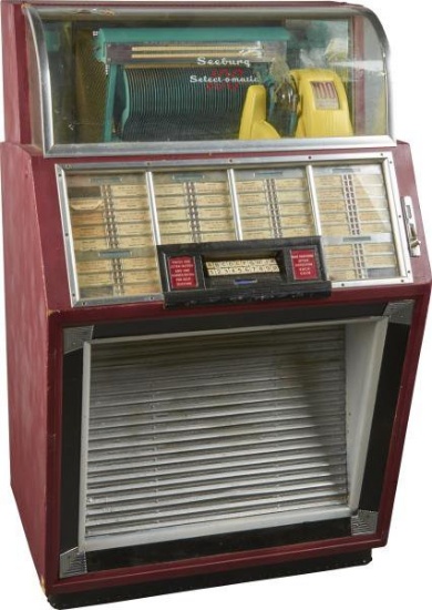 Multi-Coin Seeburg 100 SelectOMatic Jukebox Rare Needs Restoration Size 53x25-1/2x4-PICK UP ONLY-P-