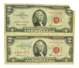 (2) 1963 $2 U.S. Red Seal Notes