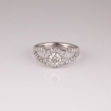 APP: 6.2k *14 kt. White Gold, 1.26CT Round Cut Diamond Ring (NG R11127)