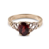 APP: 0.9k 14 kt. Gold, 1.45CT Oval Cut Garnet Ring