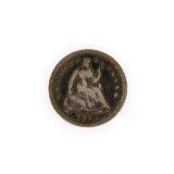 Rare 1845 Liberty Seated Half Dime Coin