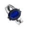 APP: 7.1k Fine Jewelry Designer Sebastian 4.74CT Oval Cut Blue Sapphire and Sterling Silver Ring