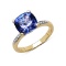 *Fine Jewelry 14 kt. Gold, 2.86CT Cushion Cut Tanzanite And Diamond Ring