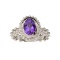 APP: 0.7k Fine Jewelry 1.10CT Oval Cut Amethyst Quartz And Platinum Over Sterling Silver Ring