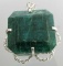 APP: 16.5k Fine Jewelry Designer Sebastian 379.05CT Square Cut Emerald and Sterling Silver Pendant