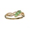 Fine Jewelry Designer Sebastian 14KT Gold 0.35CT Emerald and 0.04CT Round Brilliant Cut Diamond Ring