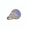 APP: 1k Fine Jewelry 0.65CT Round Cut Tanzanite And White Topaz Over Sterling Silver Ring