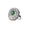 Fine Jewelry 1.00CT Green Beryl Emerald And Colorless Topaz Platinum Over Sterling Silver Ring