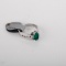 *Fine Jewelry 14KT White Gold, 0.94CT Emerald  And 0.26CT Diamond Ring